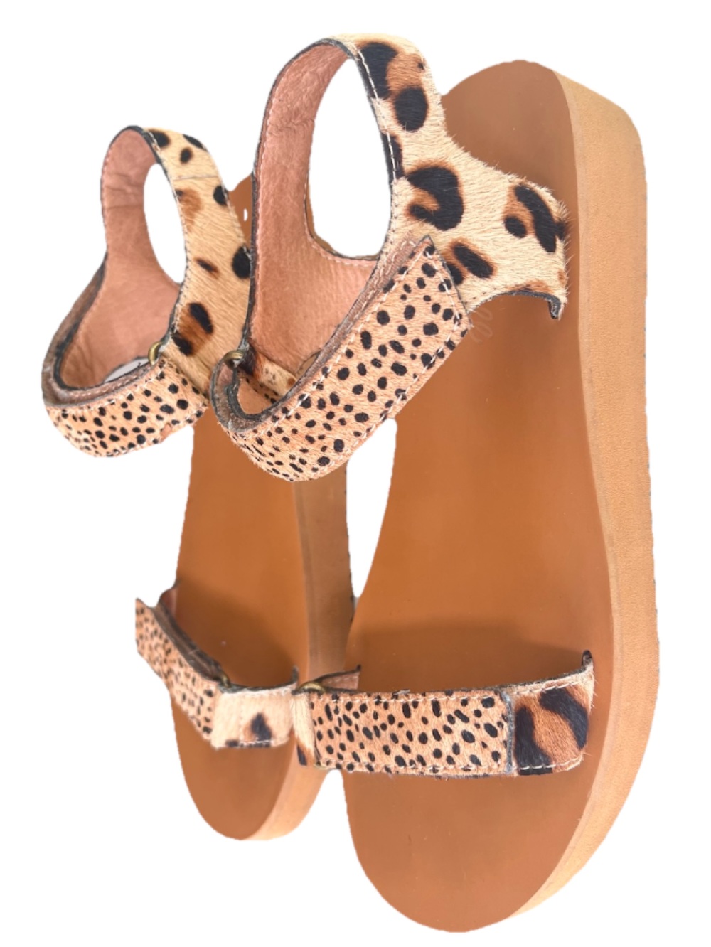 Madewell Maggie Sandal In Spotted Calf Hair Slip On Open Toe Women's Size 7